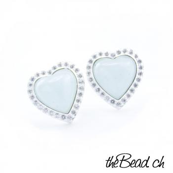 silver earrings with aquamarine