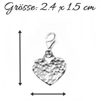 herz charm aus silber