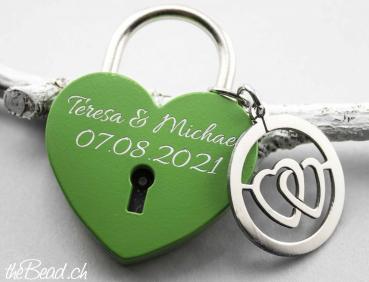 love lock with heart pendant