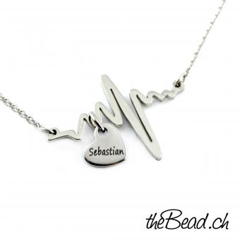 heartbeat necklace with your personal engraving