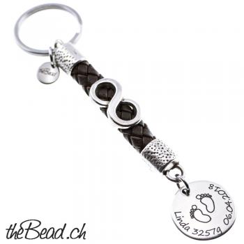 keychain metal and leather