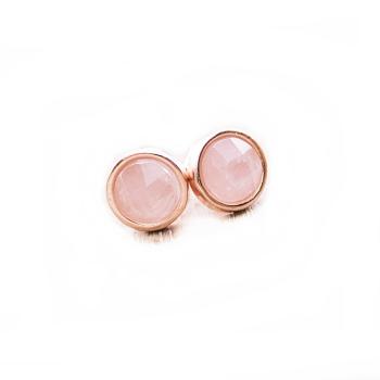 rose quartz earrings rosegold plated