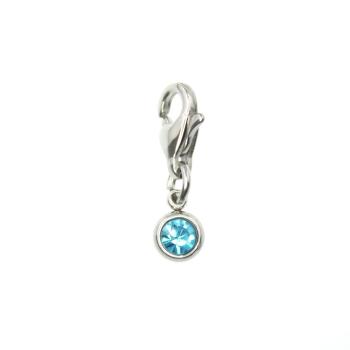 Minni STRASS Charm, aquamarinfarben