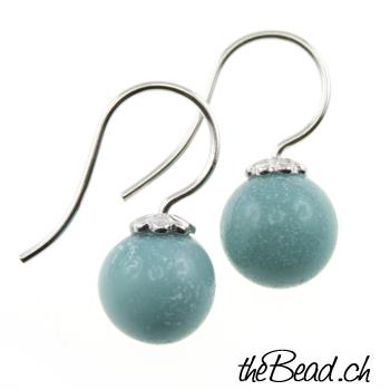 earrings 925 silver and amazonite