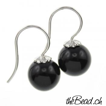 earrings 925 silver and onyx
