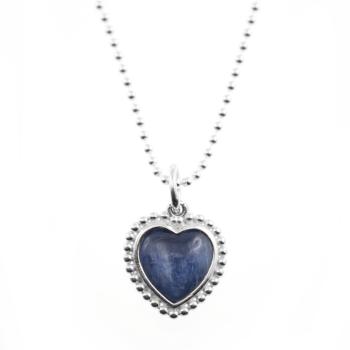 kyanite heart necklace made of 925 sterling silver -