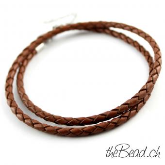 Anklet made of leather, light brown
