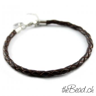 Anklet made of leather, dark brown
