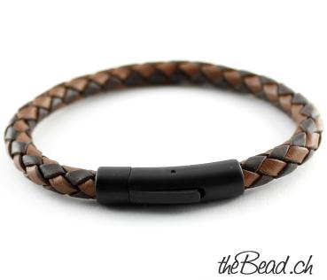 leather bracelet with engraved closure