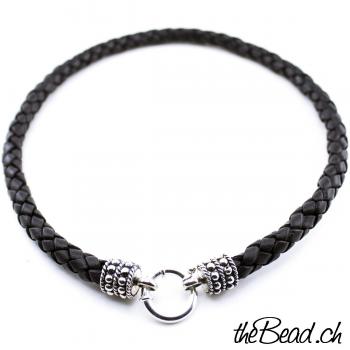 leather necklace with 925 sterling silver