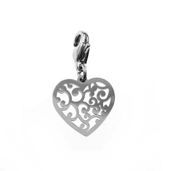 heart charm made of stainless steel