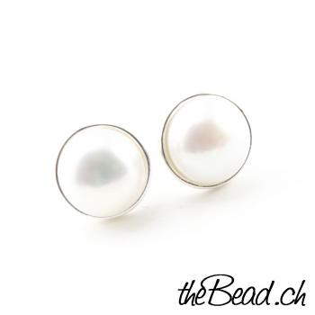 Earrings made of 925 sterling silver and pearls