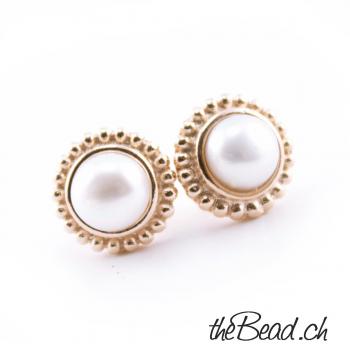 rosegold plated 925 sterling silver with real pearl