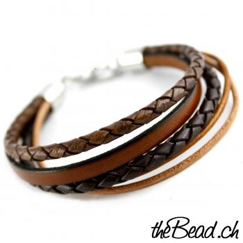 leather bracelet ONE SIZE in brown