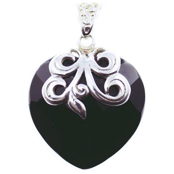 onyx silver pendant