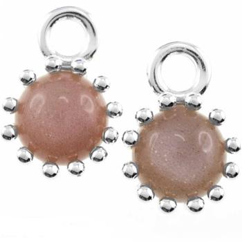 925 silver earring with orange moonston
