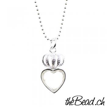 Crystal heart necklace made of 925 sterling silver