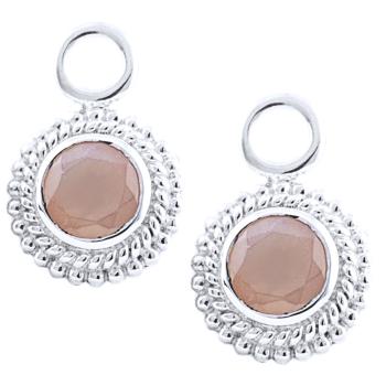 925 silver earring with orange moonston