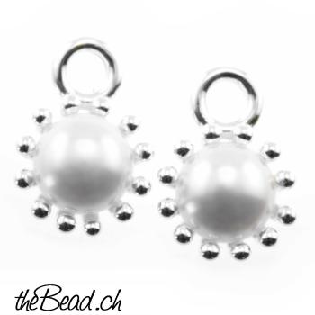 925 silver earring  pendants with pearls