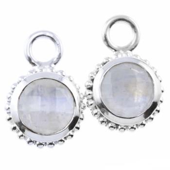 925 silver earring with rainbow moonston