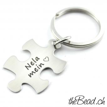 Puzzle Key - Chain with personal engraving
