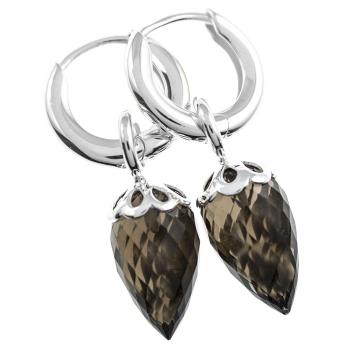925 silver earrings with smoky quartz