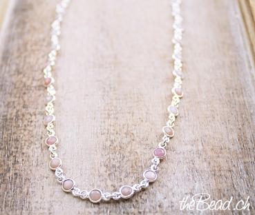 silver necklace "rosa Andenopal"
