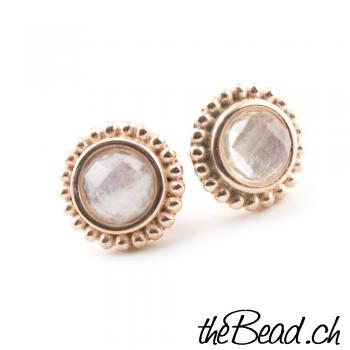 Rosegold plated 925 sterling silver with moonstone