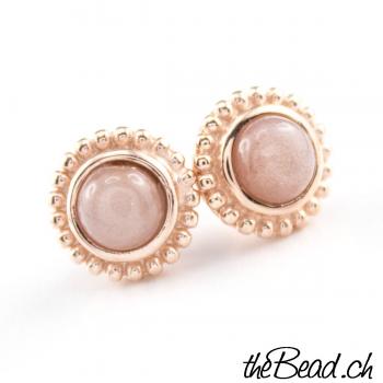 Rosegold plated 925 sterling silver with moonstone