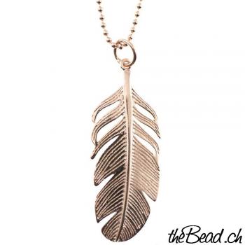 Silver Necklace with feather pendant