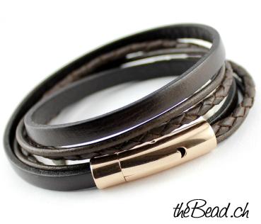 Women leather bracelet HER rose PASSION