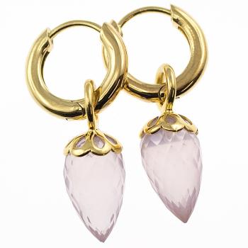 925 silver earrings with rose quartz