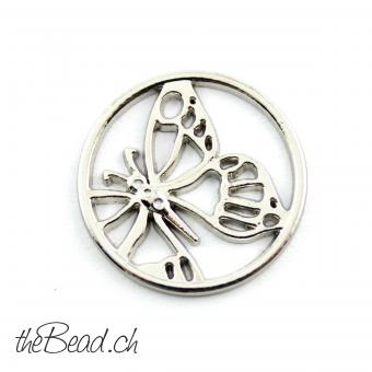 Butterfly inlay for all round floating lockets