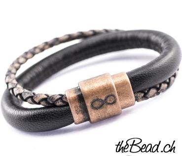 infinity leather bracelet