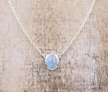 925 Sterling silver aquamarine necklace