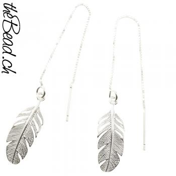 925 sterling silver feather earrings