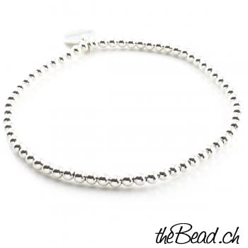 silver beads bracelet