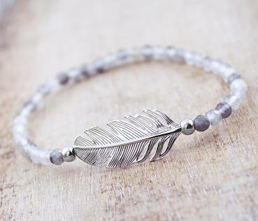bracelet with 925 sterling silver feather
