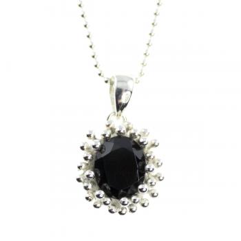 collier black spinel silver jewelry