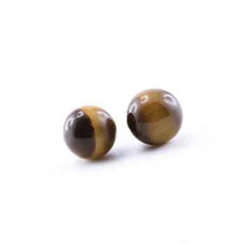 Tiger eye Beads earrings with 925 sterling silver