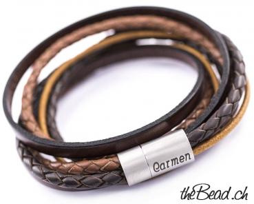 Braided Leather bracelet BROWN PASSION  mag.