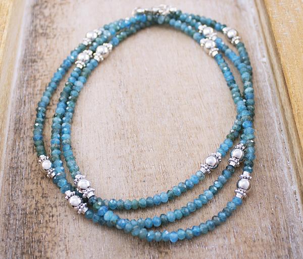 necklace with apatite and silver