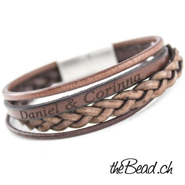 lederarmband gravur graviert mit wunschgravur