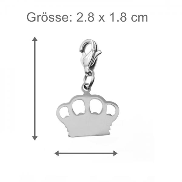 Charm mit Krone Edelstahl Charm Anhänger