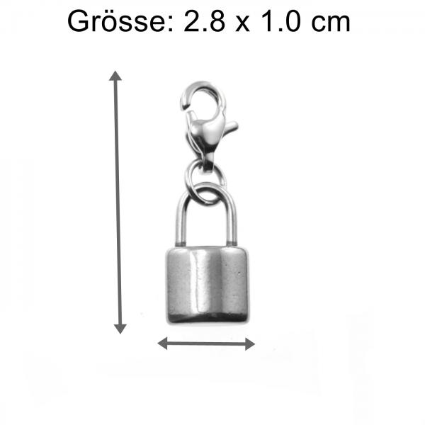 Charm mit Schlösschen Edelstahl Charm Anhänger