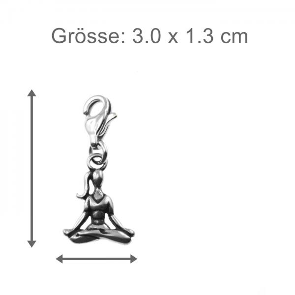 Charm mit Lotussitz Edelstahl Charm Anhänger