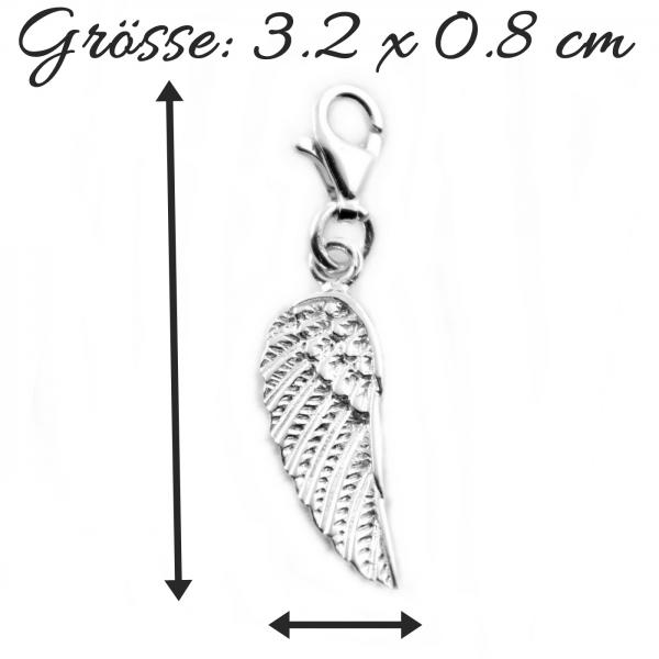 charm silber flügel aus 925 sterling und feder anhänger