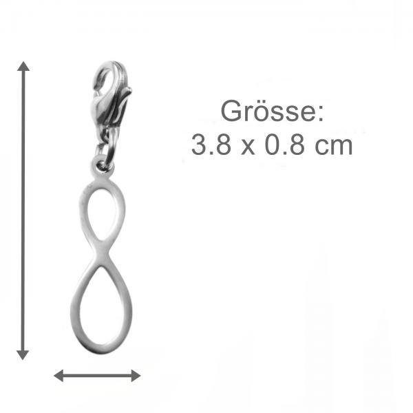 Charm mit Infinity Edelstahl Charm Anhänger