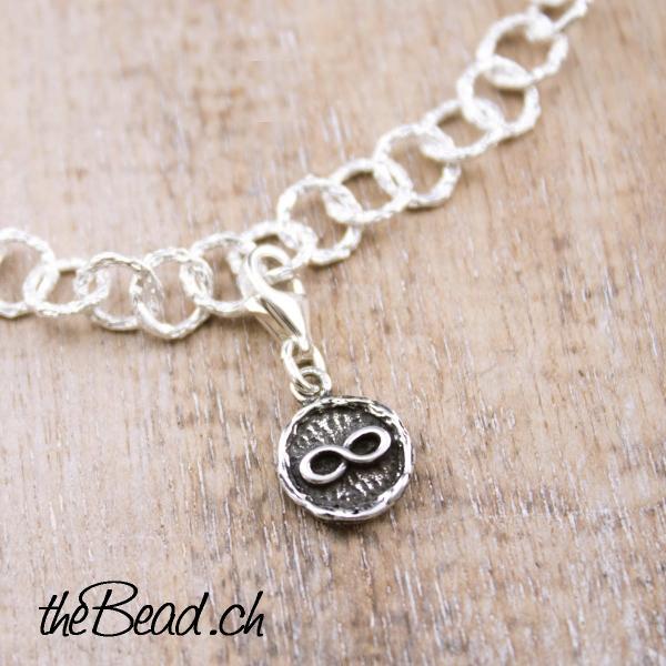 infintiy silver charm pendant