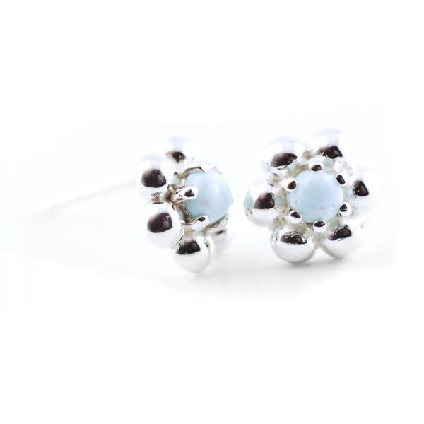 Larimar Silber Ohrstecker